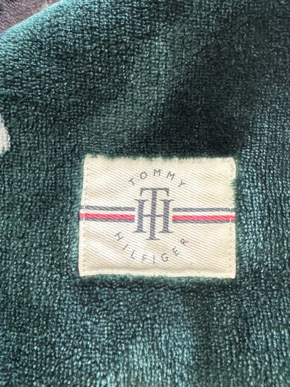 Tommy Hilfiger Polar Bear 50x70 Plush Throw Blanket - Forest Green & Cream